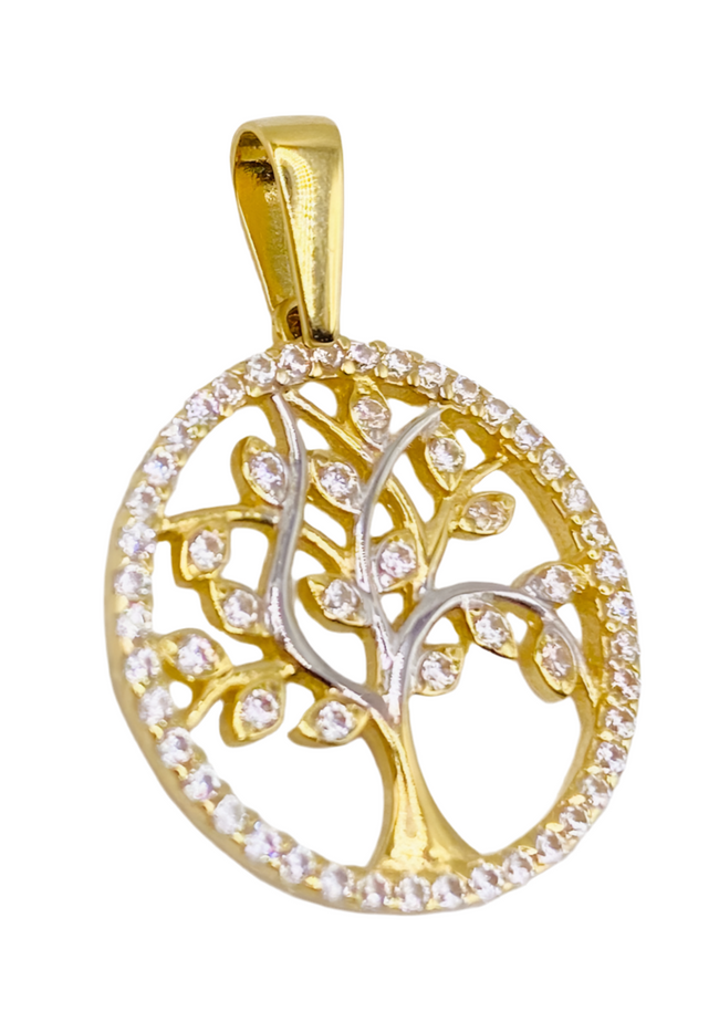 Medalla árbol 18k, 2cm x 1.5cm