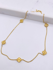 Cadena trébol dorado 14k, 45cm