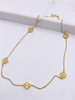 Cadena trébol dorado 14k, 45cm