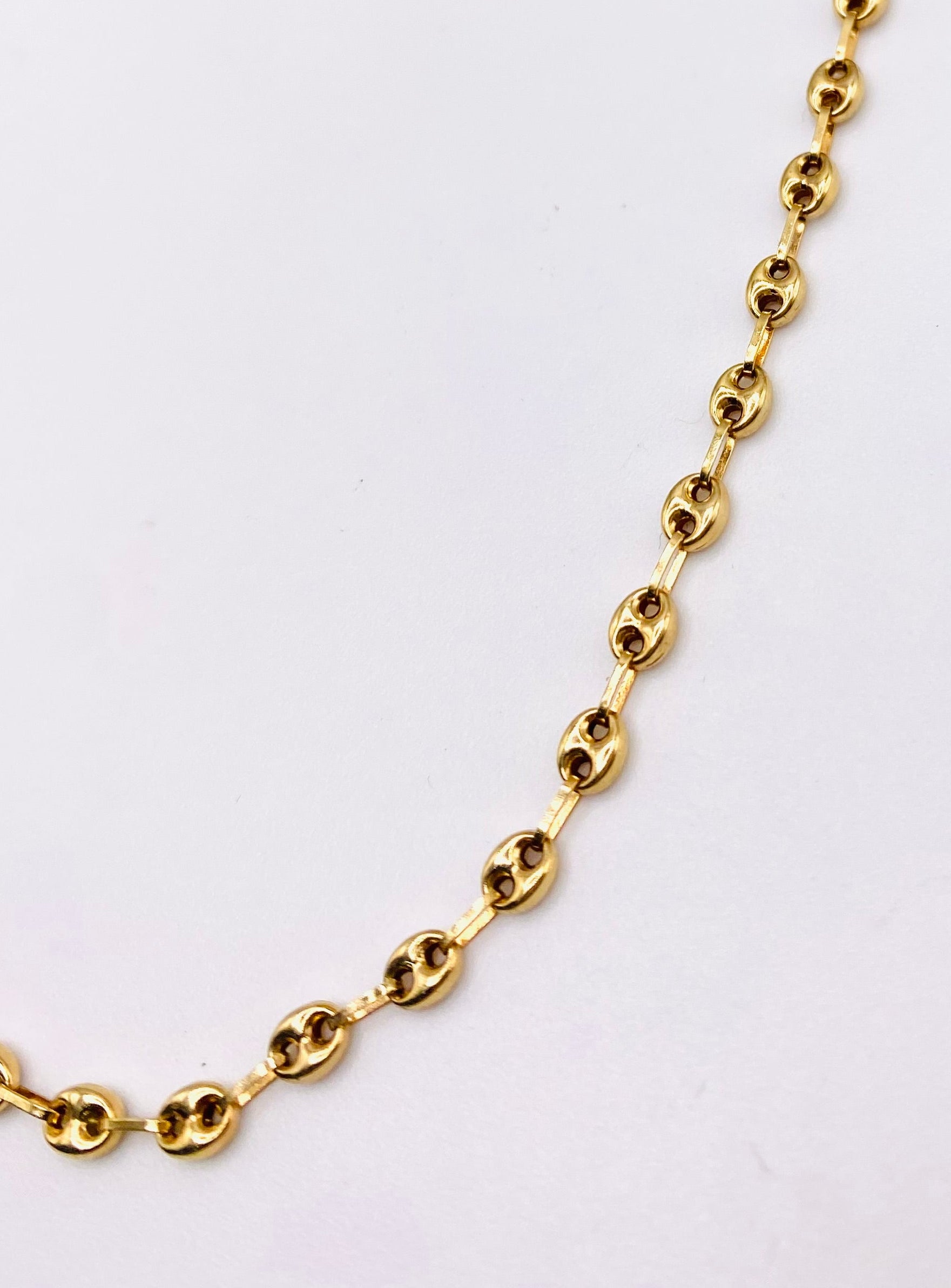Cadena grano de café 18k, 45cm x 3.3mm