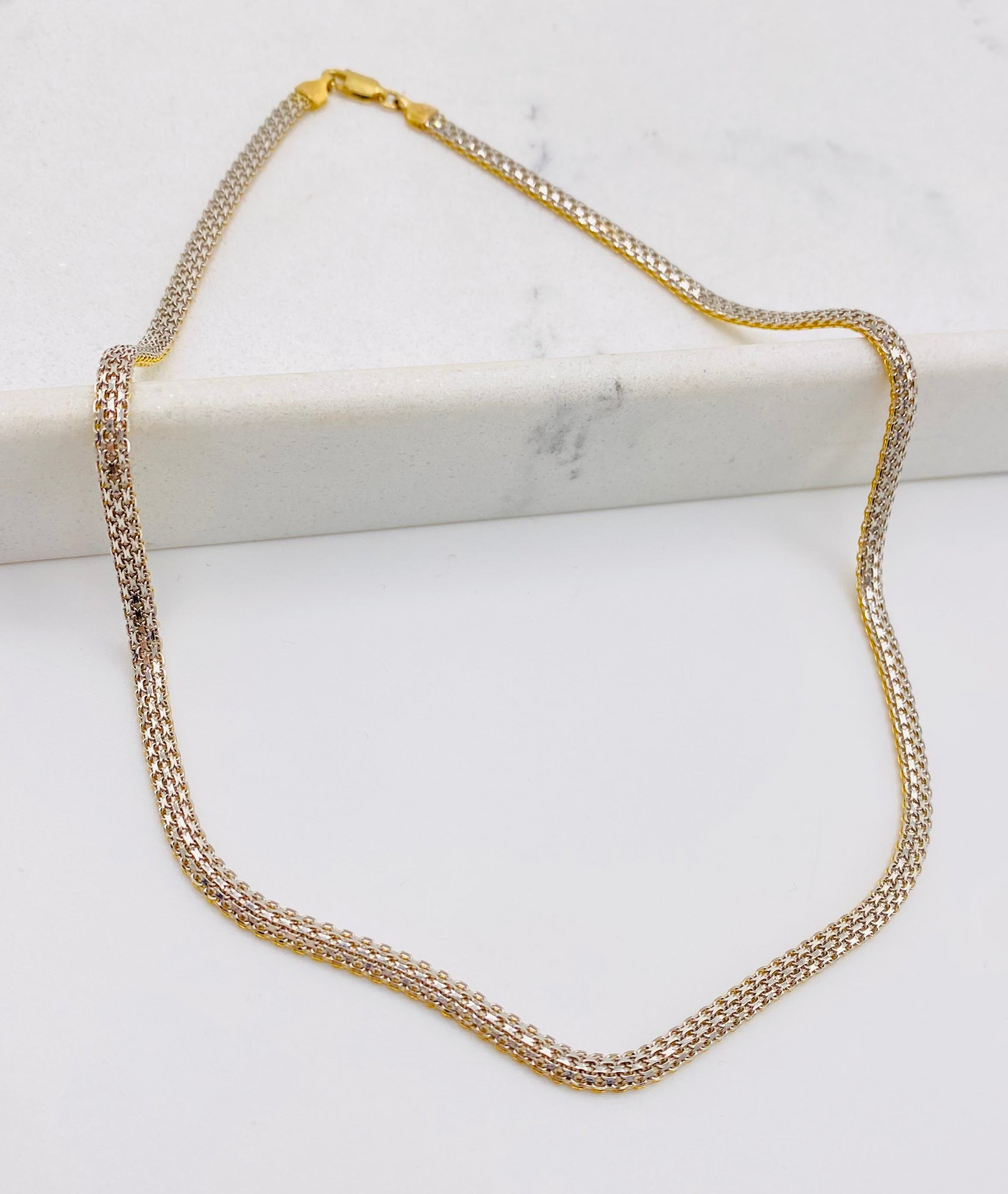 Cadena snack 14k,  40cm x 3.7MM