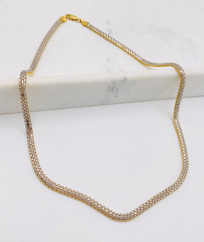 Cadena snack 14k,  40cm x 3.7MM