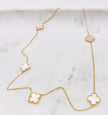 Cadena vancleef blanca 14k,  50cm x 0.8mm