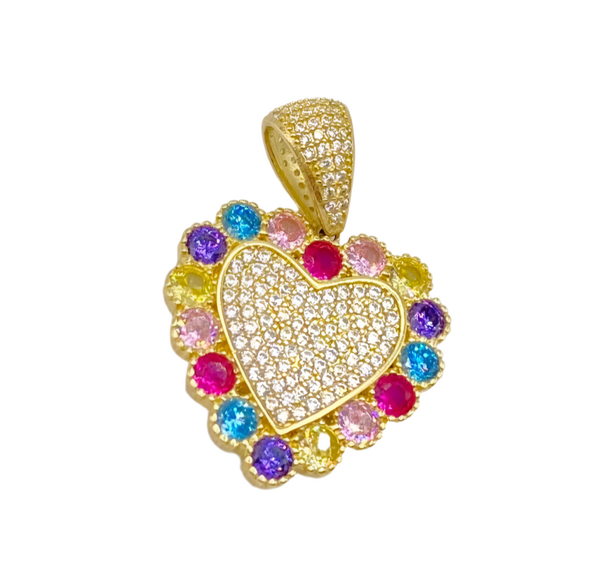 Medalla corazón 14k, 30mm x 21.5mm