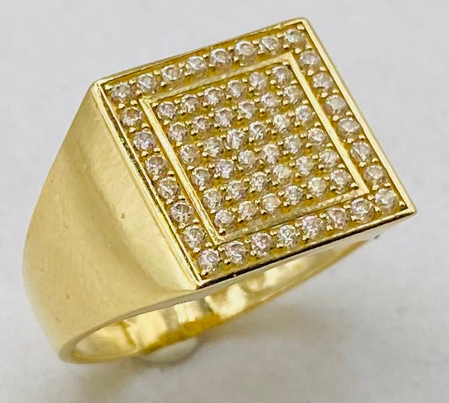Anillo cuadrado talla22, 14k