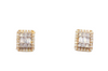 Aretes cuadrado 14k, full Diamante