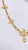 Cadena cruz 14k, 55cm x 16mm