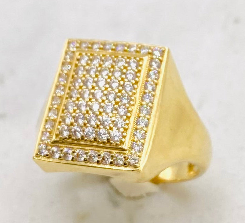 Anillo cuadrado 14k.  Talla24