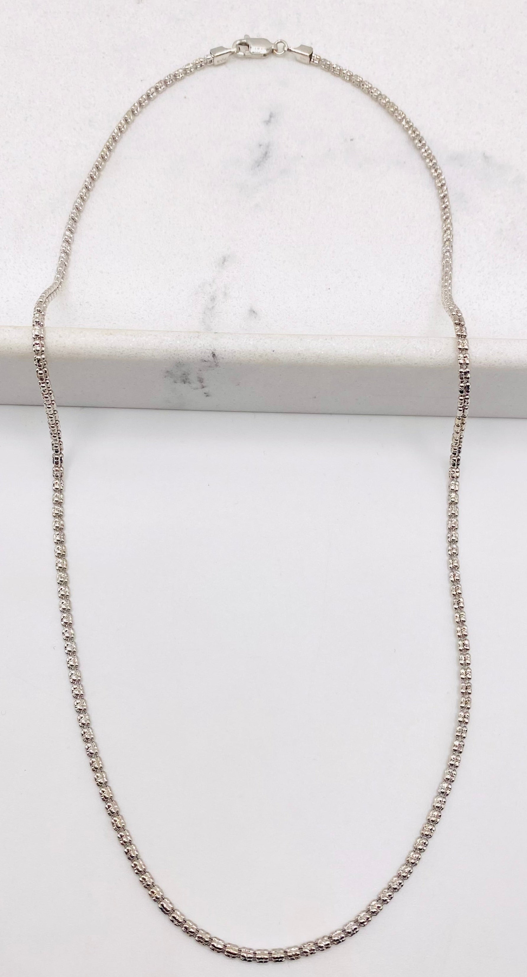 Luna ice blanca 14k, 50cm x 2mm