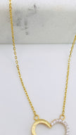 Cadena corazón combinado 14k, 45cm x 0.6mm