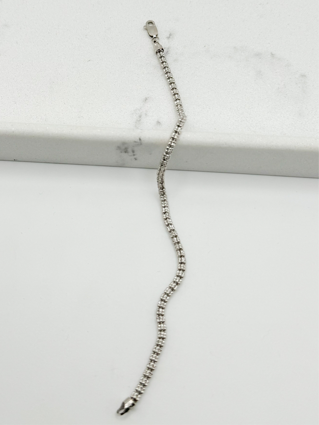 Guillo ice blanco 14k, 21cm x 3.2mm