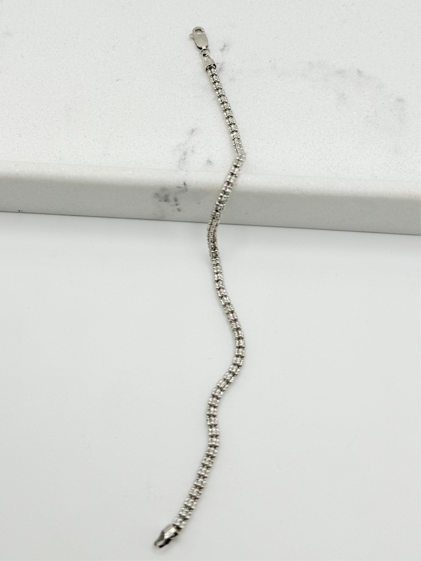 Guillo ice blanco 14k, 21cm x 3.2mm
