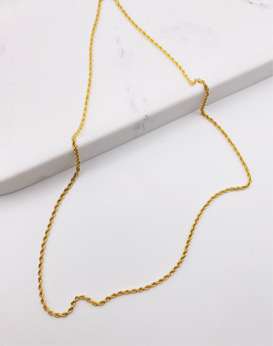 Cadena tejido soga 18k