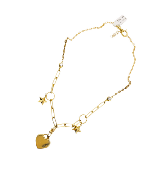 Clip corazón 14k