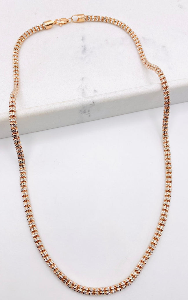 Cadena luna ice rosa 14k, 55cm x 3.8mm