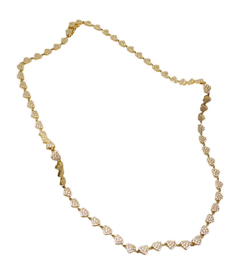 Cadena corazones 14k, 45cm x 4.6mm