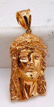 Cara de cristo rosa 14k, 2cm x 4cm