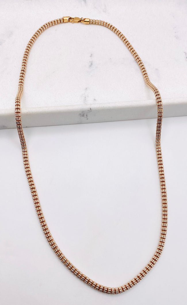 Cadena luna ice rosa 14k, 65cm x 4.1mm