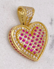 Corazón rosa 14k, 2.5cm x 2cm