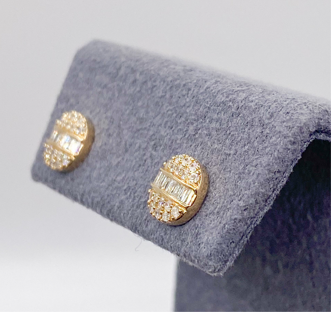 Arete Diamante baguette 14k