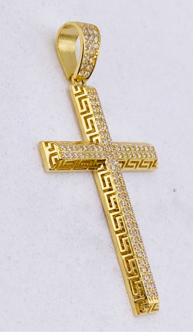 Cruz zirconia 18k, 6.5cm x 3cm