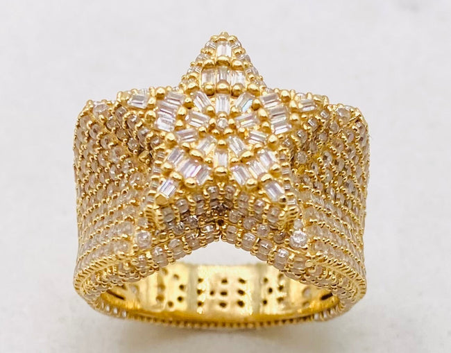 Anillo estrella talla#22, 14k