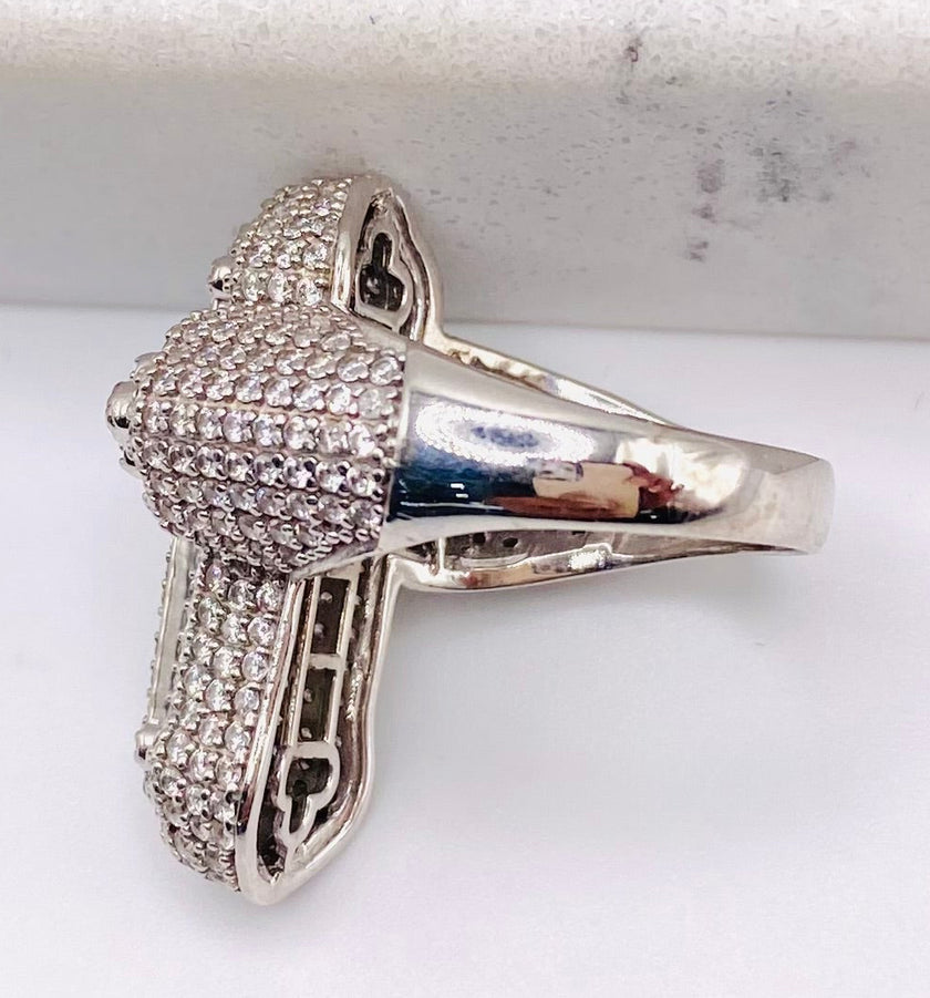 Anillo cruz blanco zc 14k, #24