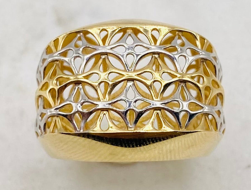 Anillo 2tonos fígaro 14k, talla#17
