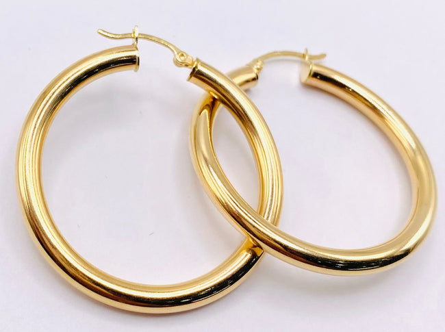 Argollas 14k,  3.85mm x 4.4cm
