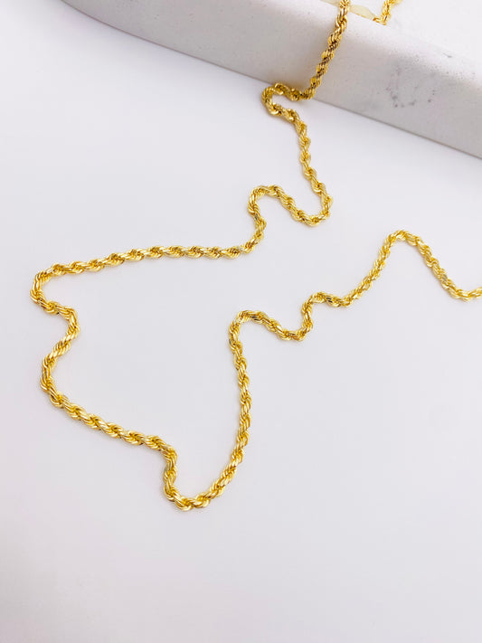 Cadena tejido soga 14k