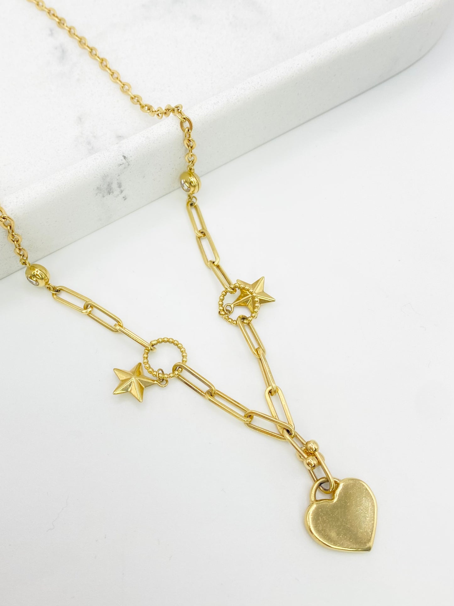Clip corazón 14k