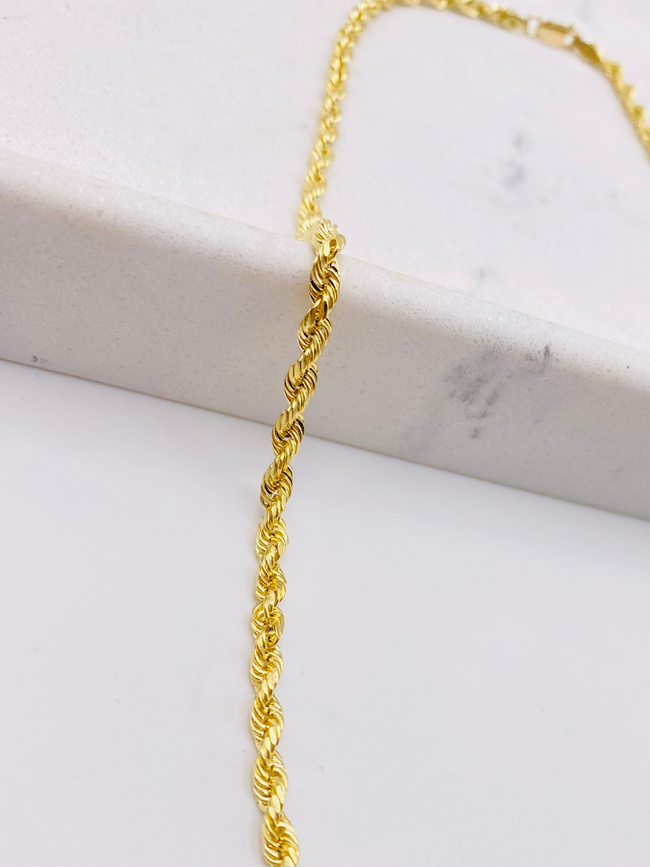 Cadena soga 14k, 55cm x 2.5mm