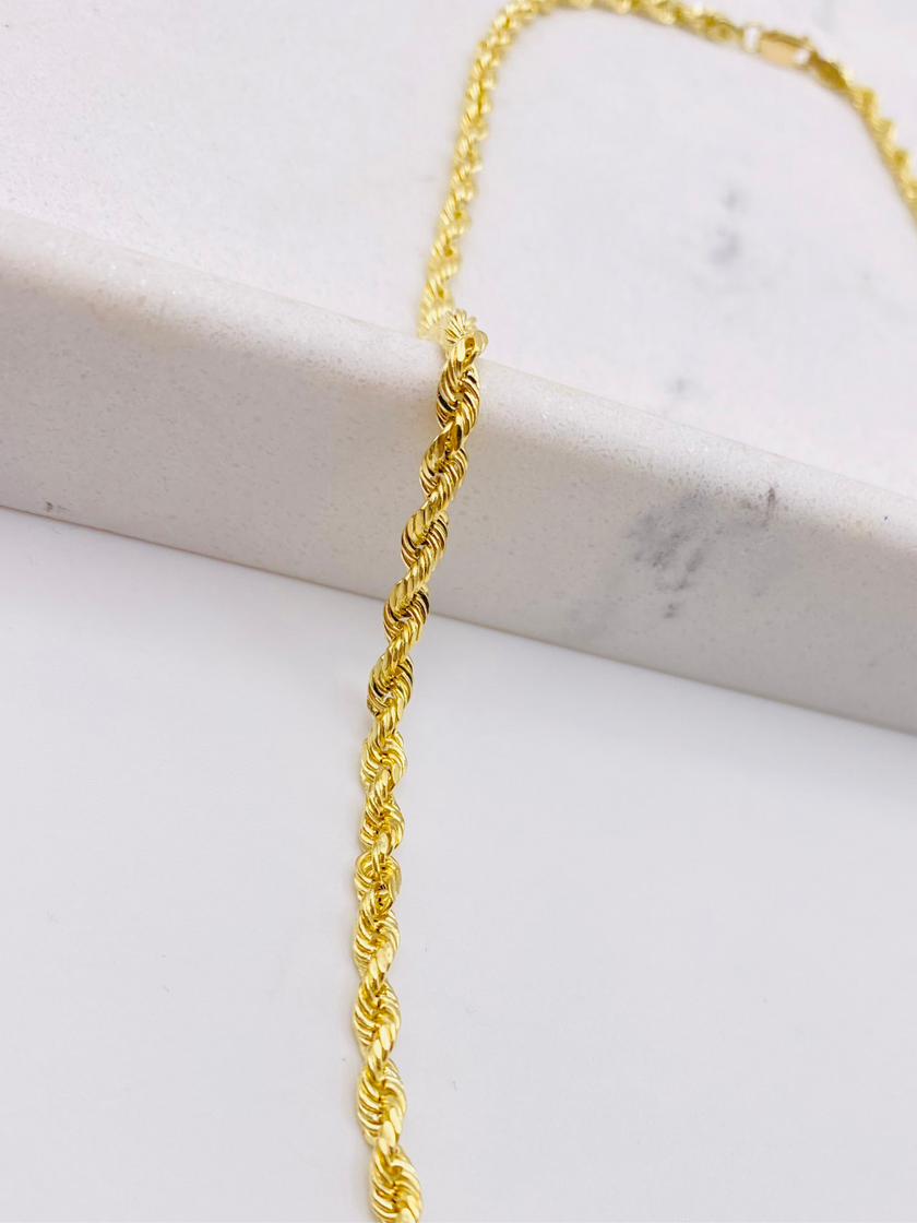 Cadena soga 14k, 55cm x 2.5mm