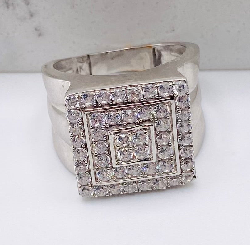 Anillo cuadrado 14k, zc #23
