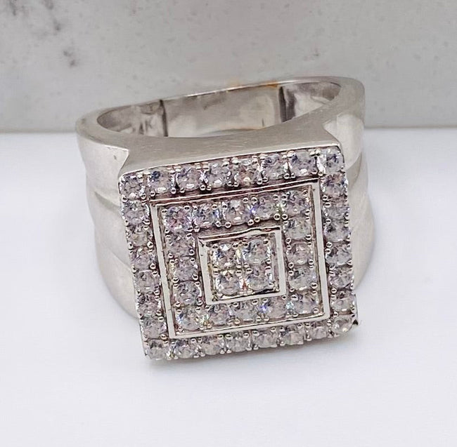 Anillo cuadrado 14k, zc #23