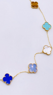 Cadena trébol de colores 14k, 85cm