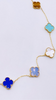 Cadena trébol de colores 14k, 85cm