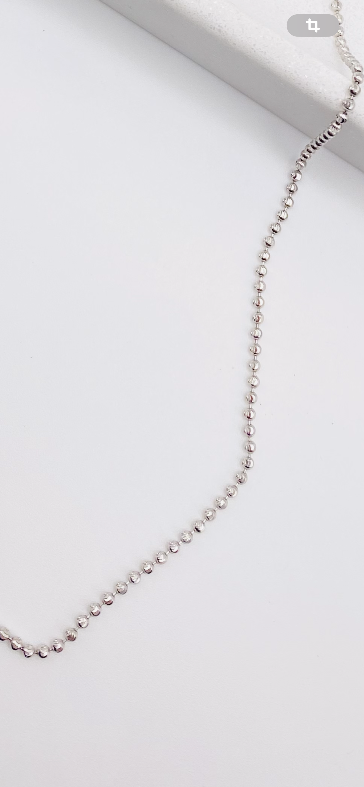 Cadena tejido Luna blanca 14k