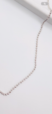 Cadena tejido Luna blanca 14k