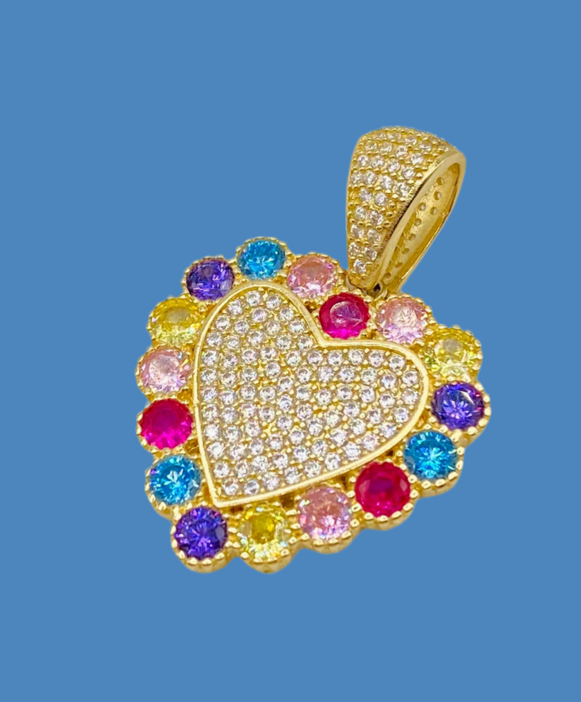 Medalla corazón 14k, 30mm x 21.5mm