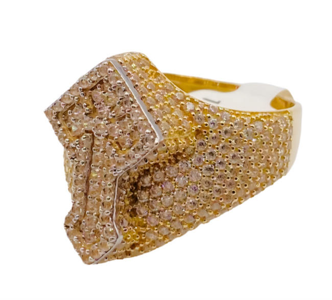 Anillo cruz 14k, talla 23