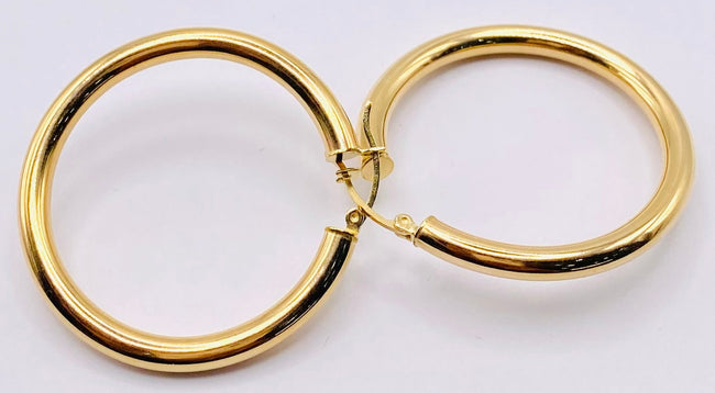 Argollas 14k,  3.85mm x 4.4cm