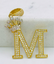 Medalla letra 18k, 4cm x 2.5cm