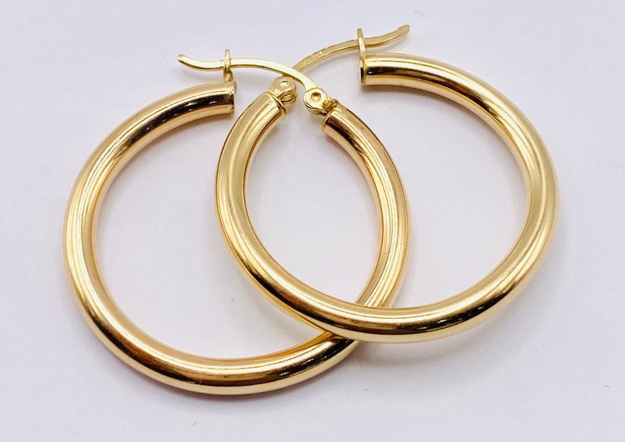 Argollas  14k,  3.08mm x 3cm