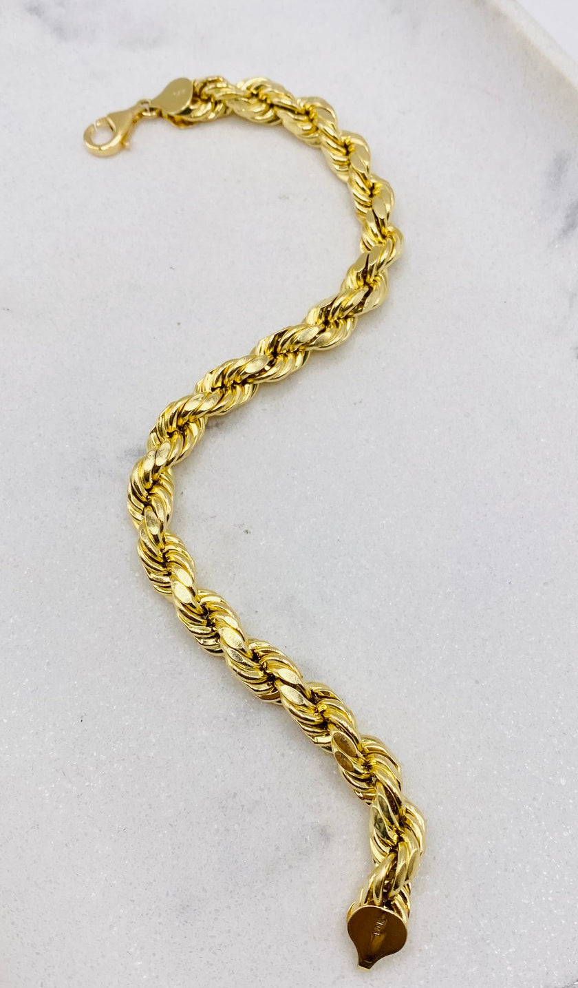 Guillo soga 14k, 21cm x 7.8mm