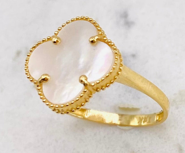 Anillo tipo vancleef talla14,  14k,