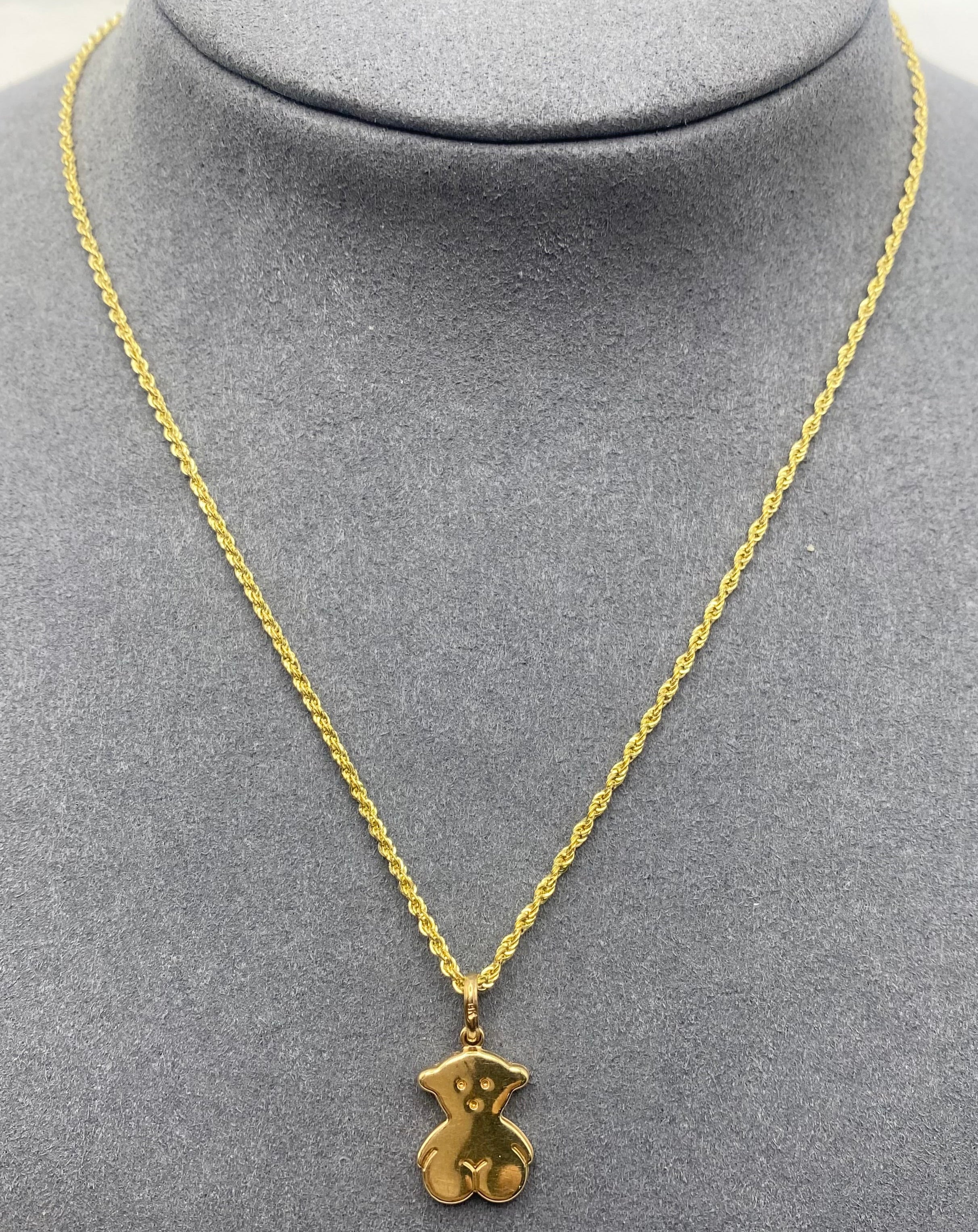 Cadena con medalla 14k, 45cm x 0.80mm.