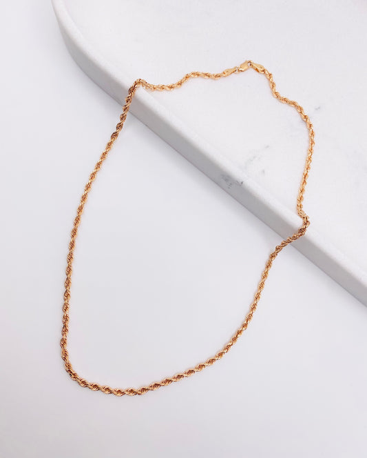 Cadena soga rose 14k