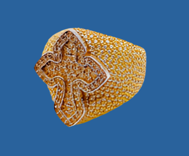 Anillo cruz 14k, #22