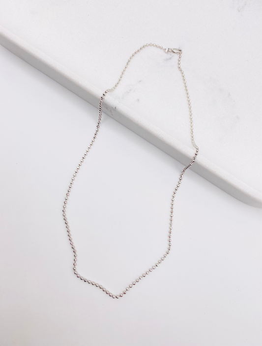 Cadena tejido Luna blanca 14k